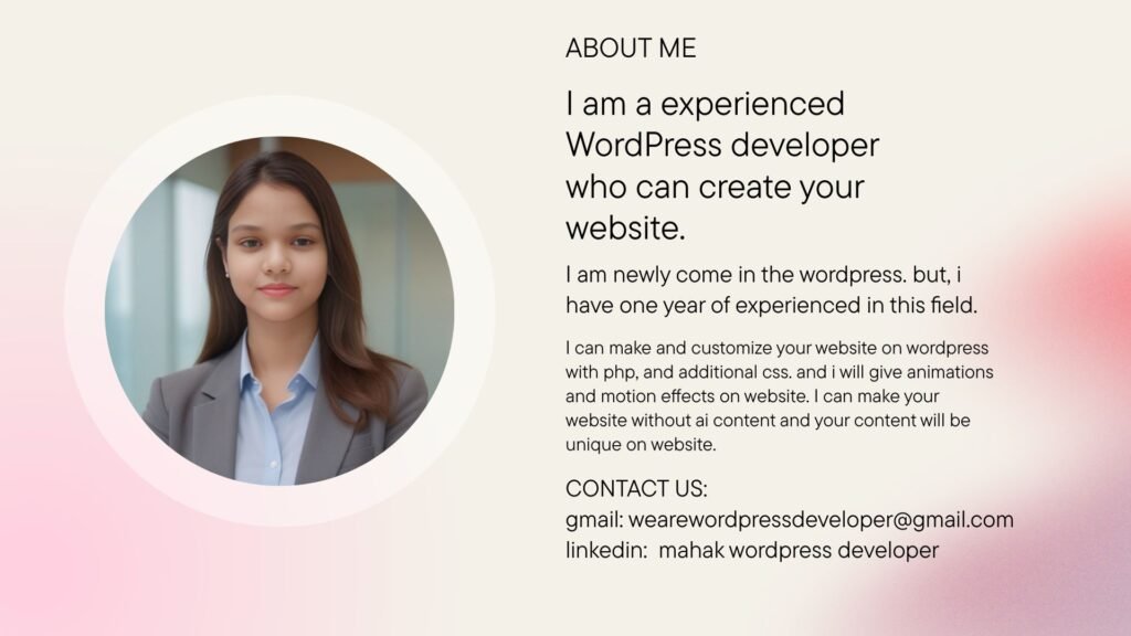 About Us or Company Slide Presentation in Light Pink Lilac Cream Style